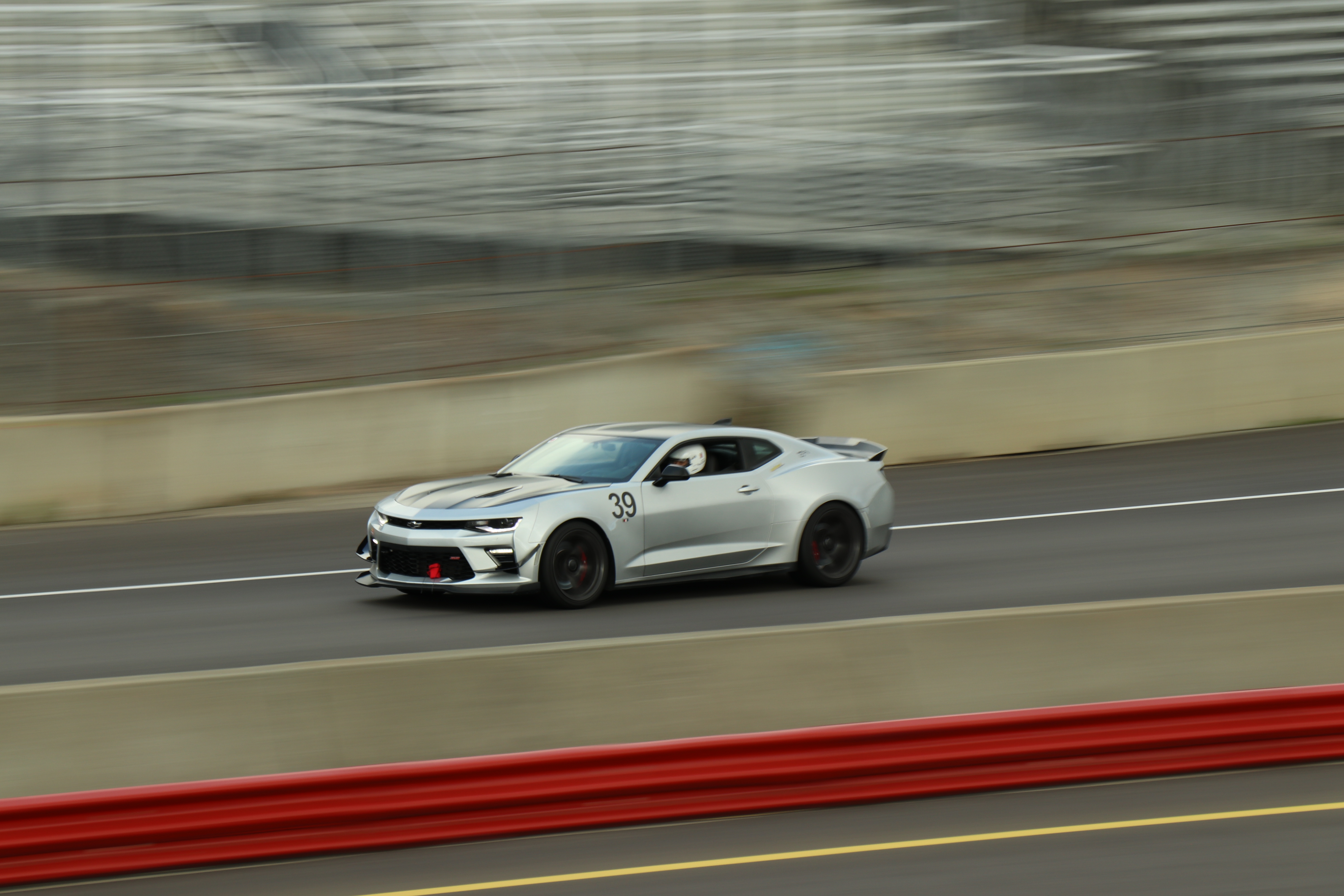 Braking hard into a corner on track