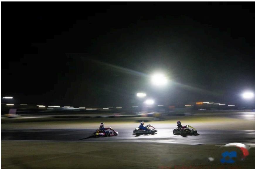 Night falls at the track